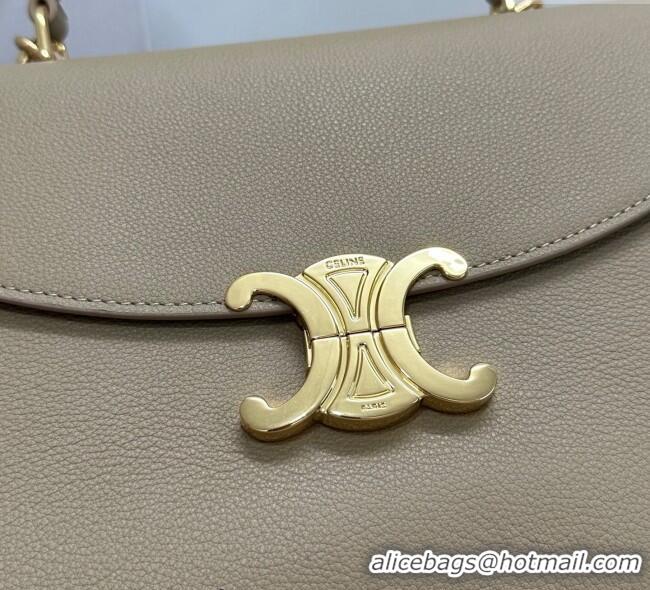 Top Quality Celine Medium Nino Top Handle bag in Supple Calfskin 117523 Cappuccino Beige 2025