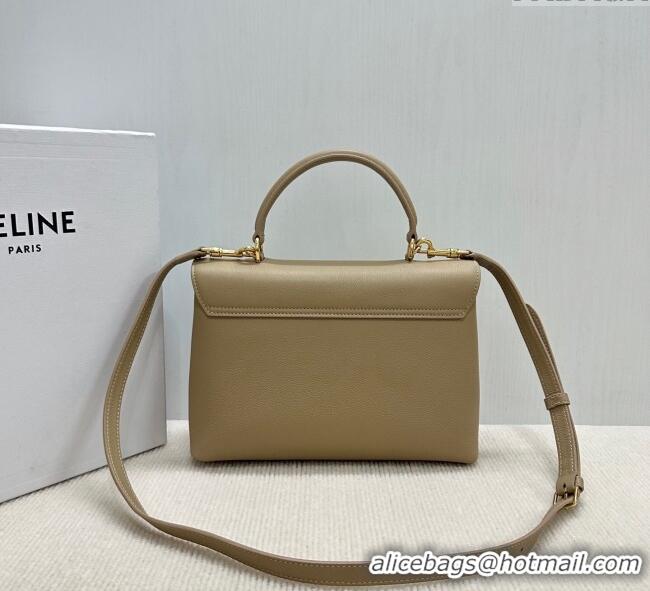 Top Quality Celine Medium Nino Top Handle bag in Supple Calfskin 117523 Cappuccino Beige 2025
