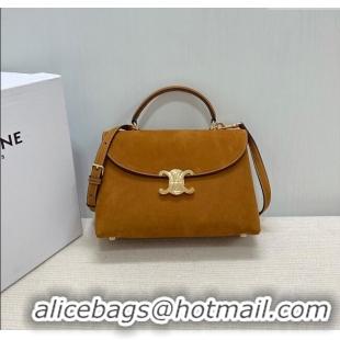 Cheap Price Celine Medium Nino Top Handle bag in Suede 117523 Camel 2025