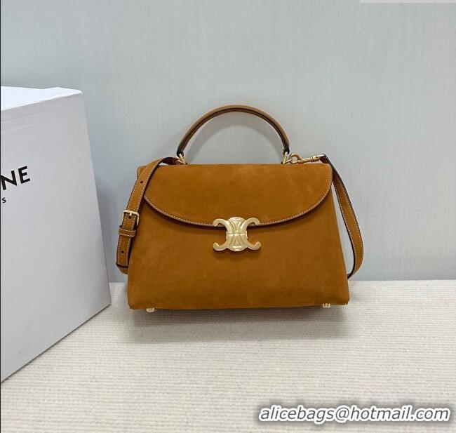 Cheap Price Celine Medium Nino Top Handle bag in Suede 117523 Camel 2025