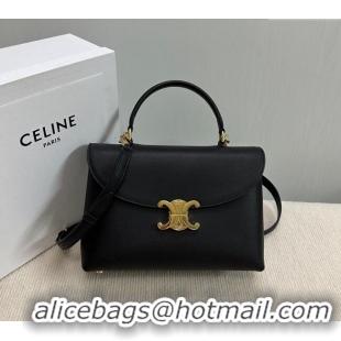 Best Design Celine Medium Nino Top Handle bag in Supple Calfskin 117523 Black 2025