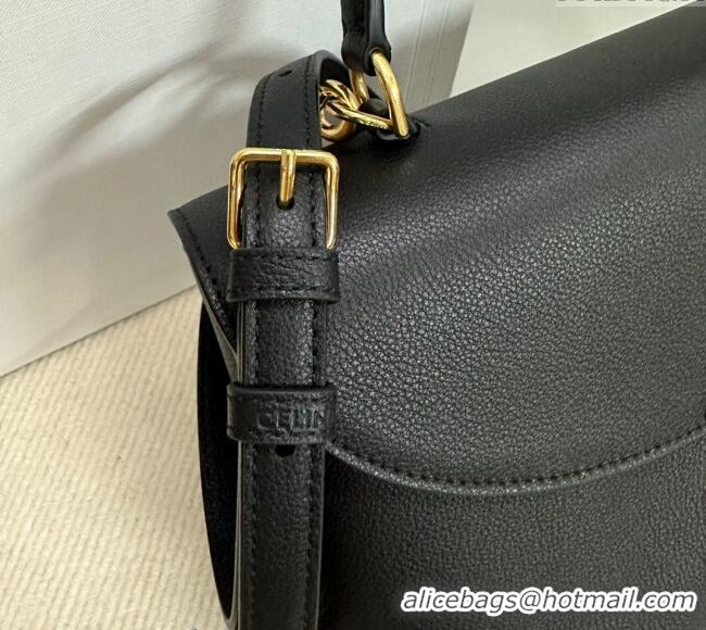 Best Design Celine Medium Nino Top Handle bag in Supple Calfskin 117523 Black 2025