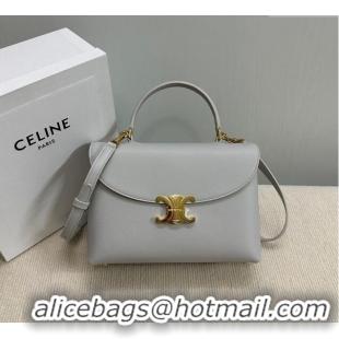 Well Crafted Celine Medium Nino Top Handle bag in Supple Calfskin 117523 Cloudy Grey 2025