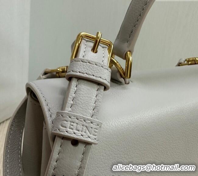 Well Crafted Celine Medium Nino Top Handle bag in Supple Calfskin 117523 Cloudy Grey 2025