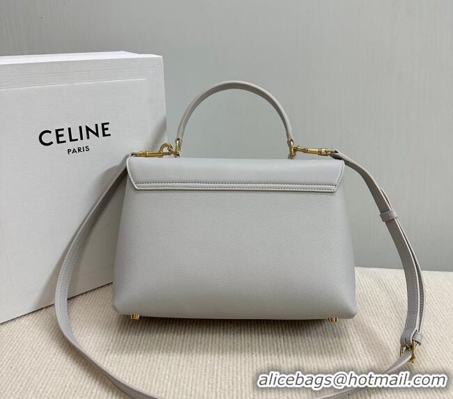 Well Crafted Celine Medium Nino Top Handle bag in Supple Calfskin 117523 Cloudy Grey 2025