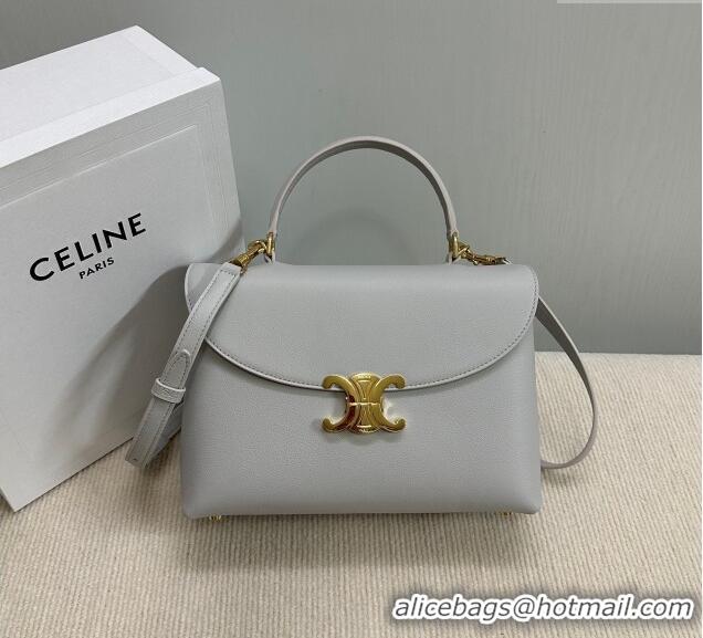 Well Crafted Celine Medium Nino Top Handle bag in Supple Calfskin 117523 Cloudy Grey 2025