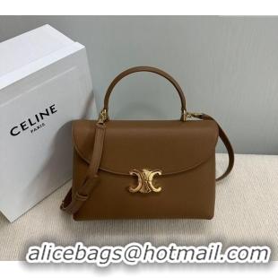 Market Sells Celine Medium Nino Top Handle bag in Supple Calfskin 117523 Bronze Brown 2025