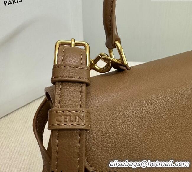 Market Sells Celine Medium Nino Top Handle bag in Supple Calfskin 117523 Bronze Brown 2025