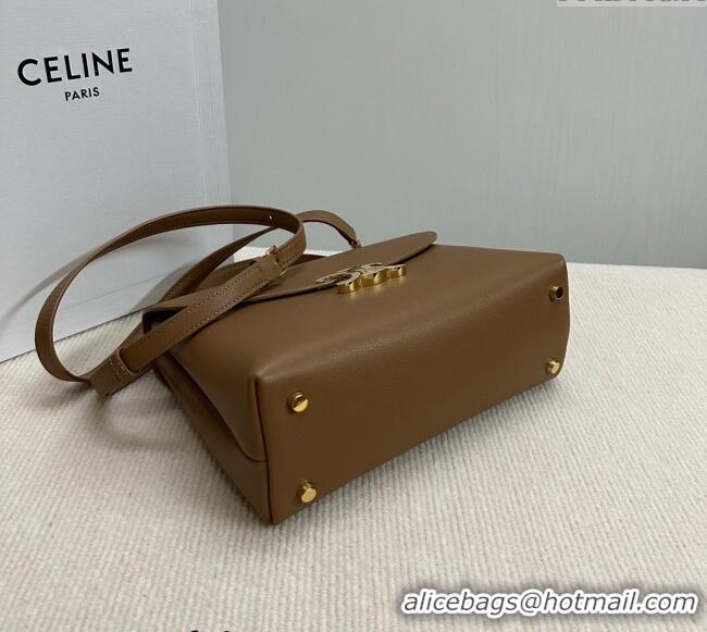 Market Sells Celine Medium Nino Top Handle bag in Supple Calfskin 117523 Bronze Brown 2025