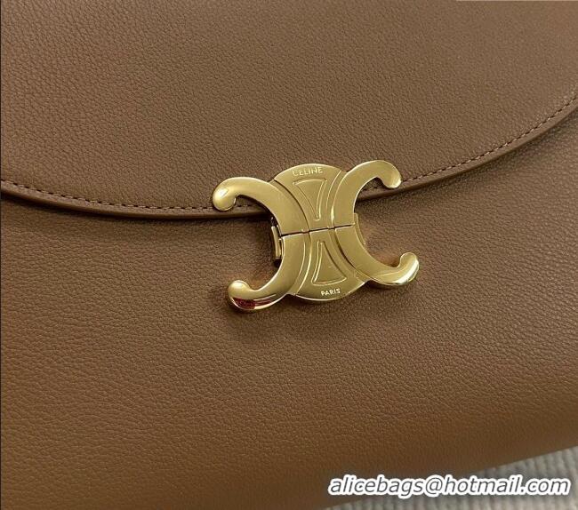 Market Sells Celine Medium Nino Top Handle bag in Supple Calfskin 117523 Bronze Brown 2025