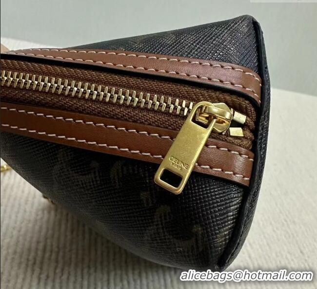 Super Quality Celine Clutch On Chain Mini Bag in Triomphe Canvas and Lambskin 10E382 2025