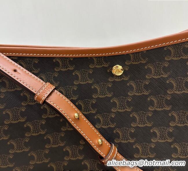 Best Grade Celine Soft Shopping Bag in Triomphe Canvas and Calfskin Leather 123912 2025