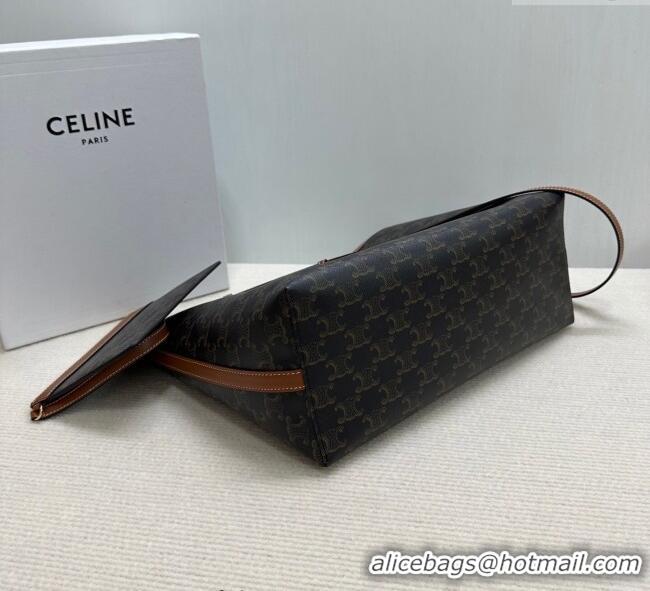 Best Grade Celine Soft Shopping Bag in Triomphe Canvas and Calfskin Leather 123912 2025