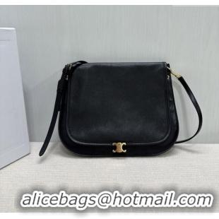 Top Quality Celine Besace Soft Triomphe in Supple Shiny Lambskin 123632 Black 2025