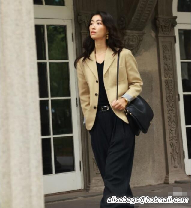 Top Quality Celine Besace Soft Triomphe in Supple Shiny Lambskin 123632 Black 2025