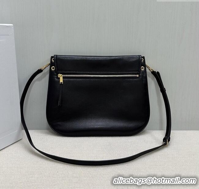 Top Quality Celine Besace Soft Triomphe in Supple Shiny Lambskin 123632 Black 2025