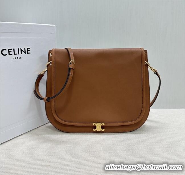 Good Product Celine Besace Soft Triomphe in Supple Shiny Lambskin 123632 Tan 2025