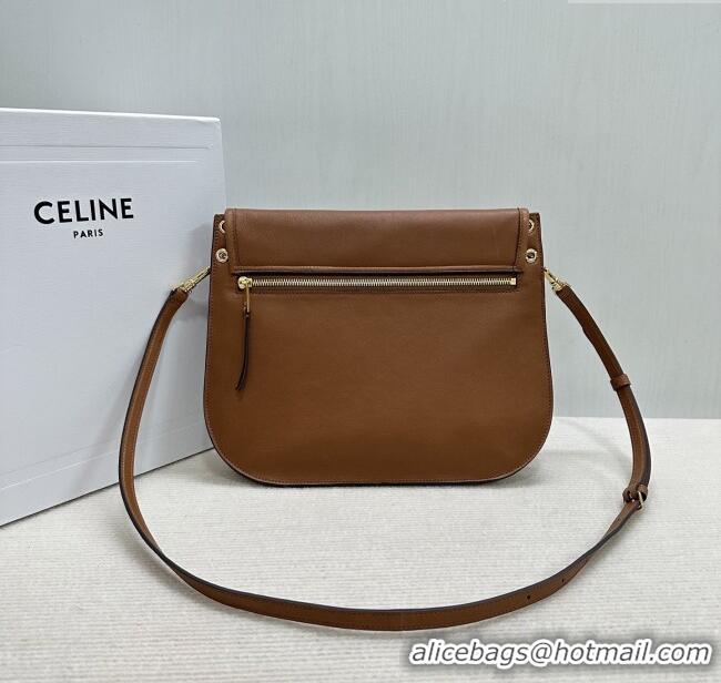 Good Product Celine Besace Soft Triomphe in Supple Shiny Lambskin 123632 Tan 2025