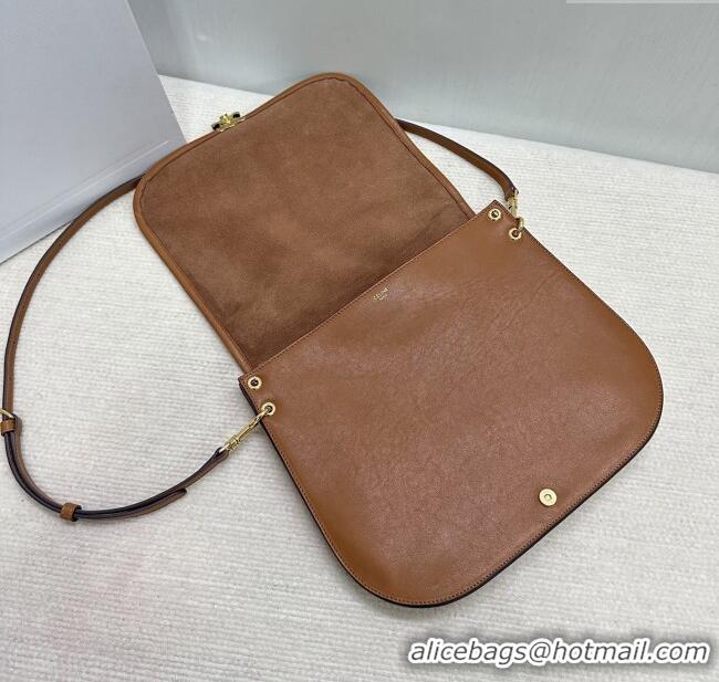 Good Product Celine Besace Soft Triomphe in Supple Shiny Lambskin 123632 Tan 2025