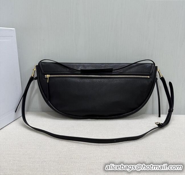 Promotional Celine Halfmoon Soft Triomphe Bag in Supple Shiny Lambskin 124142 Black 2025