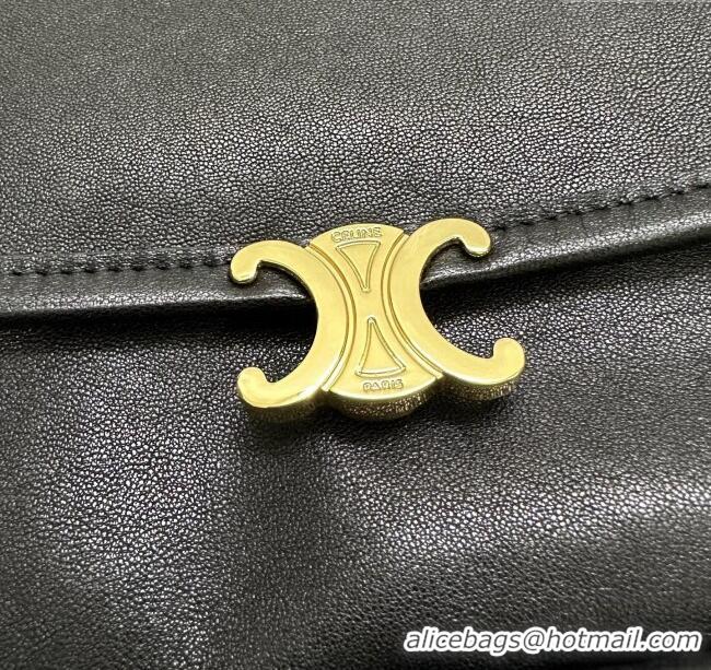 Promotional Celine Halfmoon Soft Triomphe Bag in Supple Shiny Lambskin 124142 Black 2025