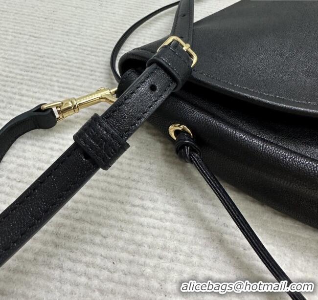 Promotional Celine Halfmoon Soft Triomphe Bag in Supple Shiny Lambskin 124142 Black 2025