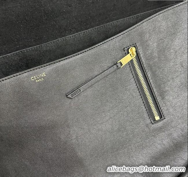 Promotional Celine Halfmoon Soft Triomphe Bag in Supple Shiny Lambskin 124142 Black 2025