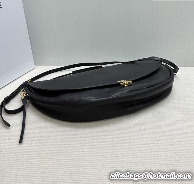 Promotional Celine Halfmoon Soft Triomphe Bag in Supple Shiny Lambskin 124142 Black 2025