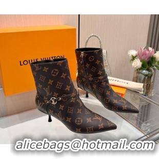 Best Product Louis Vuitton 6AM Heel Ankle Boots 5.5cm in Monogram Canvas with Back Strap 1AIUOR 1021154