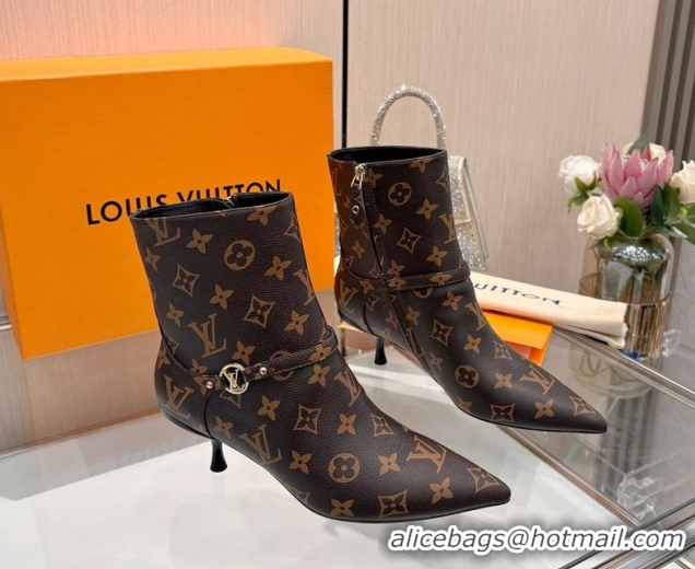 Best Product Louis Vuitton 6AM Heel Ankle Boots 5.5cm in Monogram Canvas with Back Strap 1AIUOR 1021154