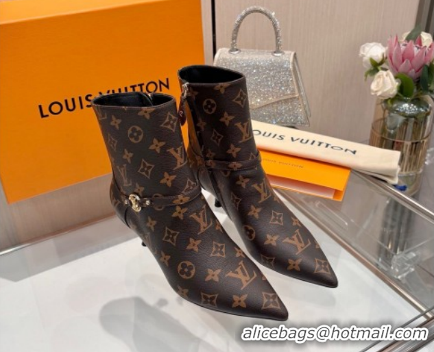Best Product Louis Vuitton 6AM Heel Ankle Boots 5.5cm in Monogram Canvas with Back Strap 1AIUOR 1021154