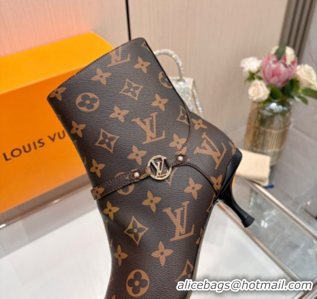 Best Product Louis Vuitton 6AM Heel Ankle Boots 5.5cm in Monogram Canvas with Back Strap 1AIUOR 1021154