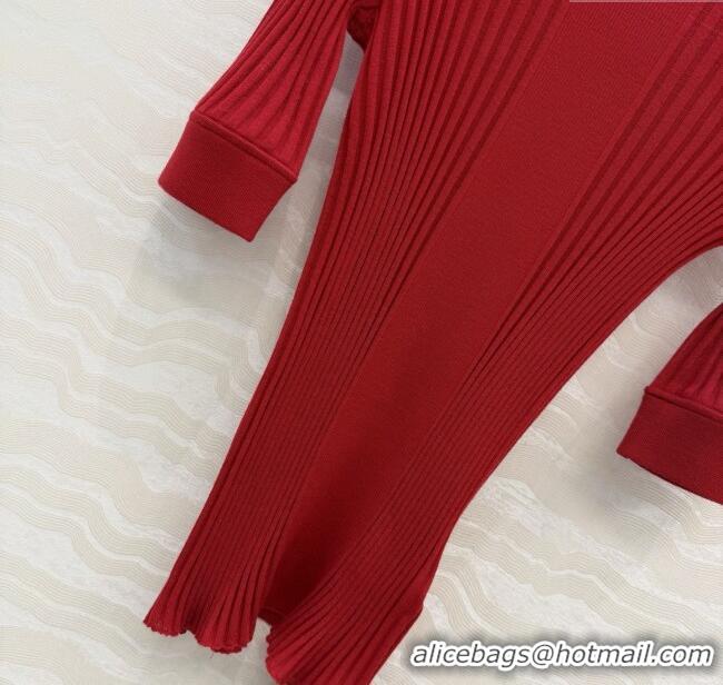 Inexpensive Miu Miu Wool Short-sleeved Sweater M121902 Red 2025