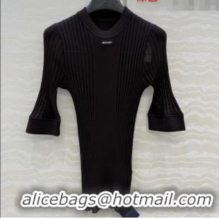 Famous Brand Miu Miu Wool Short-sleeved Sweater M121903 Brown 2025