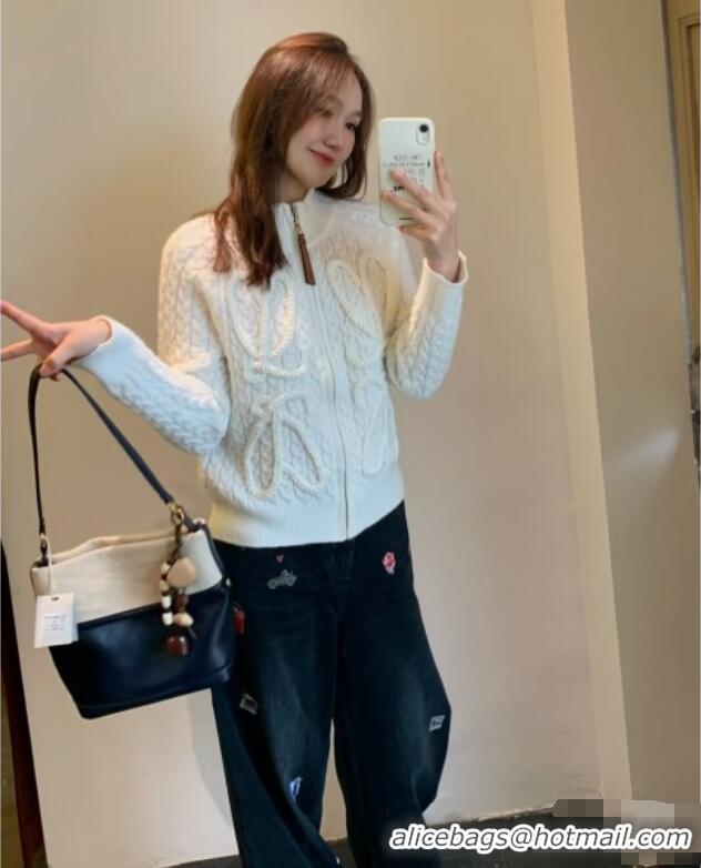 Good Taste Loewe Wool Zipped Cardigan L121906 Beige 2025