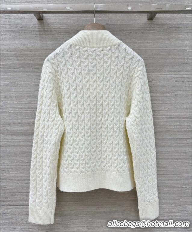 Good Taste Loewe Wool Zipped Cardigan L121906 Beige 2025