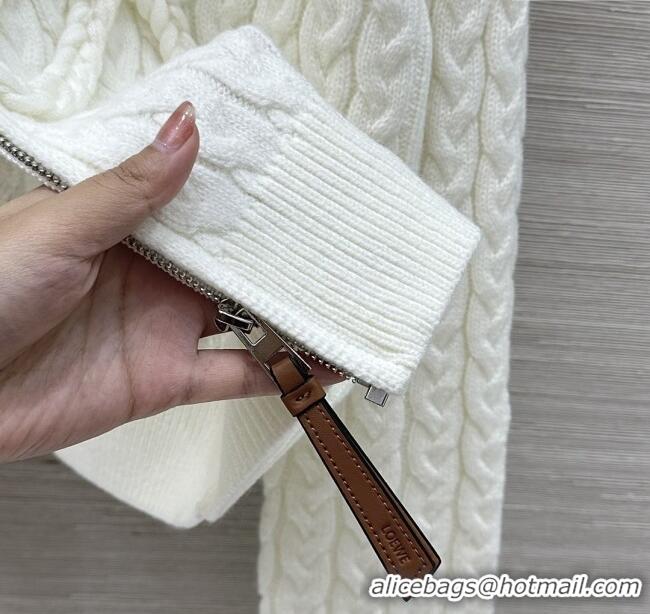 Good Taste Loewe Wool Zipped Cardigan L121906 Beige 2025