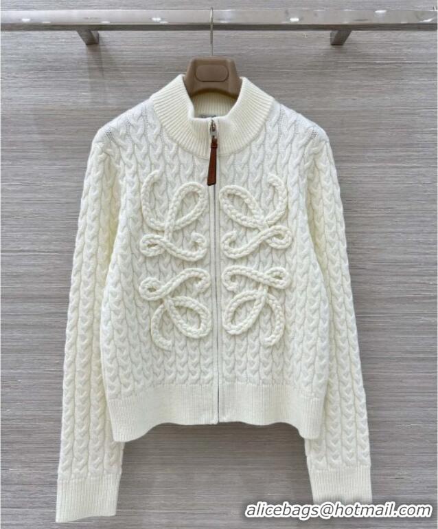 Good Taste Loewe Wool Zipped Cardigan L121906 Beige 2025