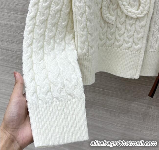 Good Taste Loewe Wool Zipped Cardigan L121906 Beige 2025