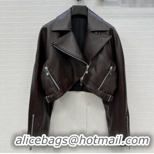 Famous Brand Alaia Lambskin Jacket A121911 Dark Brown 2025