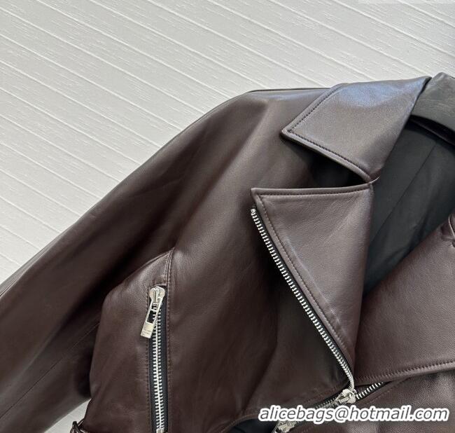 Famous Brand Alaia Lambskin Jacket A121911 Dark Brown 2025