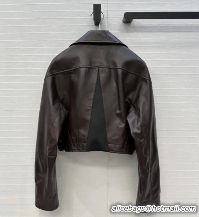 Famous Brand Alaia Lambskin Jacket A121911 Dark Brown 2025