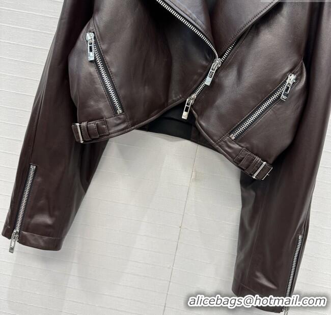 Famous Brand Alaia Lambskin Jacket A121911 Dark Brown 2025