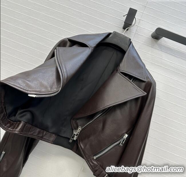 Famous Brand Alaia Lambskin Jacket A121911 Dark Brown 2025