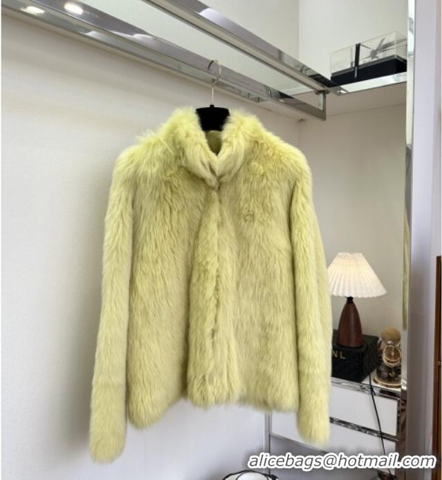 Top Grade Discount Celine One Fur Coat C121918 Green 2025