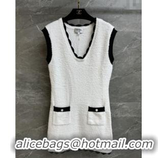 Buy Fashionable Chanel Dress CH121916 White 2025
