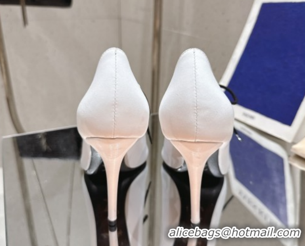 Discount Louis Vuitton LV x TM Monogram Canvas and Leather Laced-up Pumps 9cm White LV102203 1022024