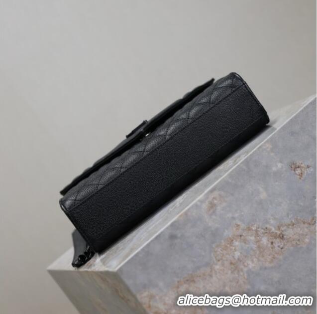 Top Quality Saint Laurent Envelope Medium Bag in Grained Leather 487206 All Black 2025