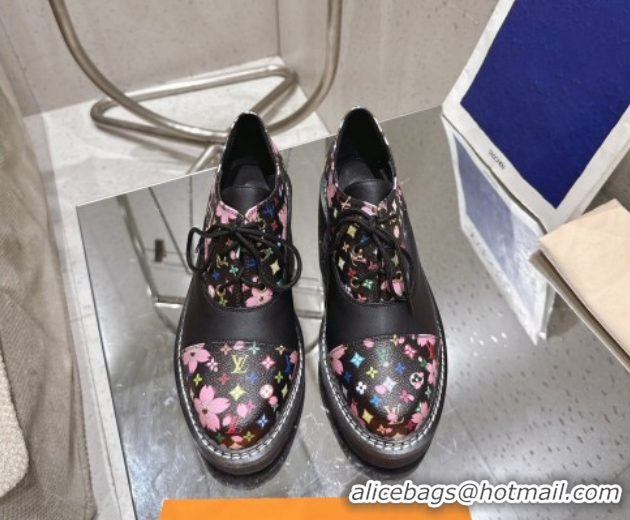 Best Grade Louis Vuitton LV x TM Monogram Canvas and Leather Laced-up Shoes Black LV102204 1022035