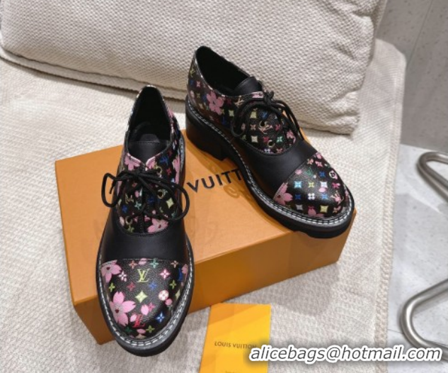 Best Grade Louis Vuitton LV x TM Monogram Canvas and Leather Laced-up Shoes Black LV102204 1022035